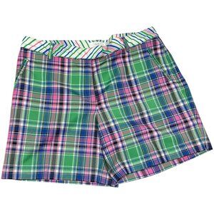 Classic Preppy Multicolor Plaid Shorts | Size 12